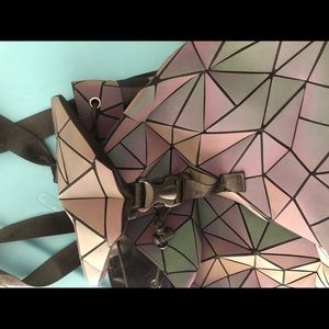 abstract iridescent backpack